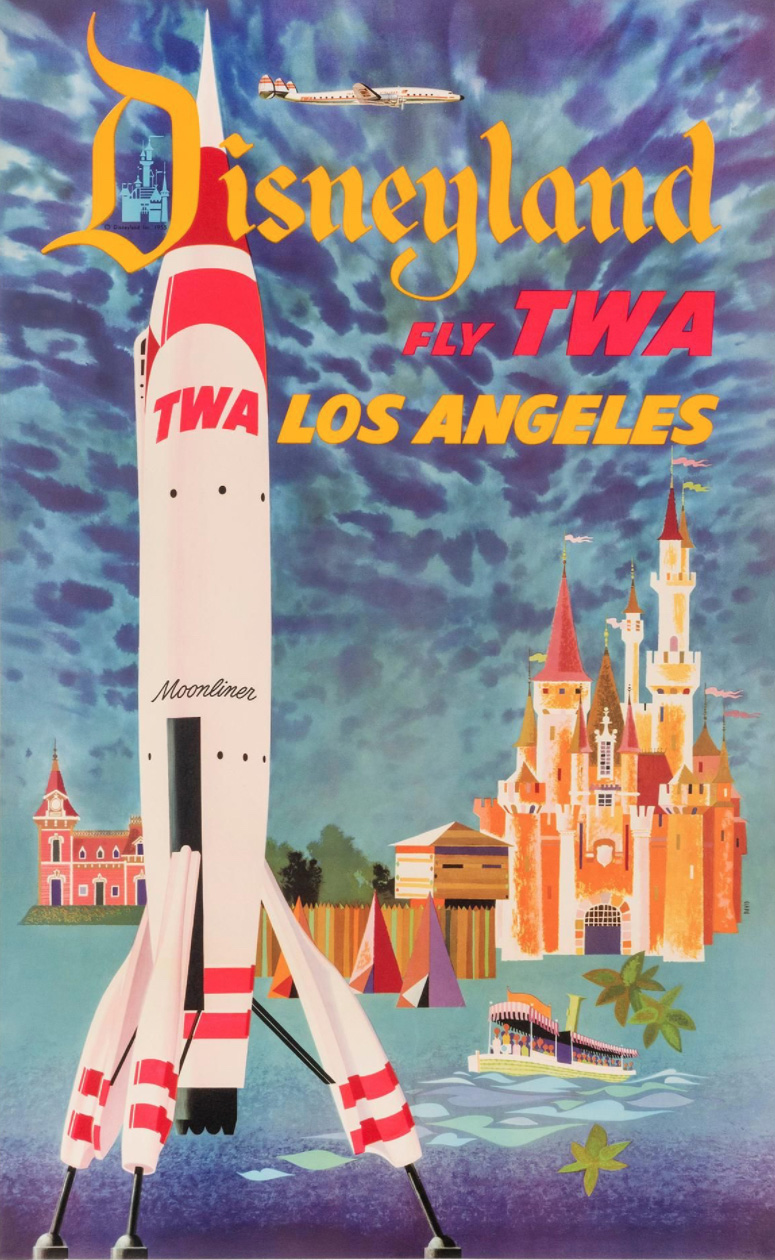David Klein, Disneyland Fly TWA, 1955.Image courtesy of Potter & Potter Auctions