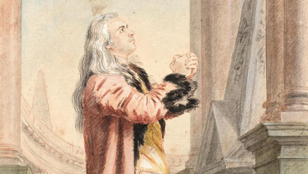 Louis Carrogis, known as Carmontelle (1717-1806), The Actor Jean-Baptiste Brizard... Carmontelle Captures Voltaire's Favorite Actor
