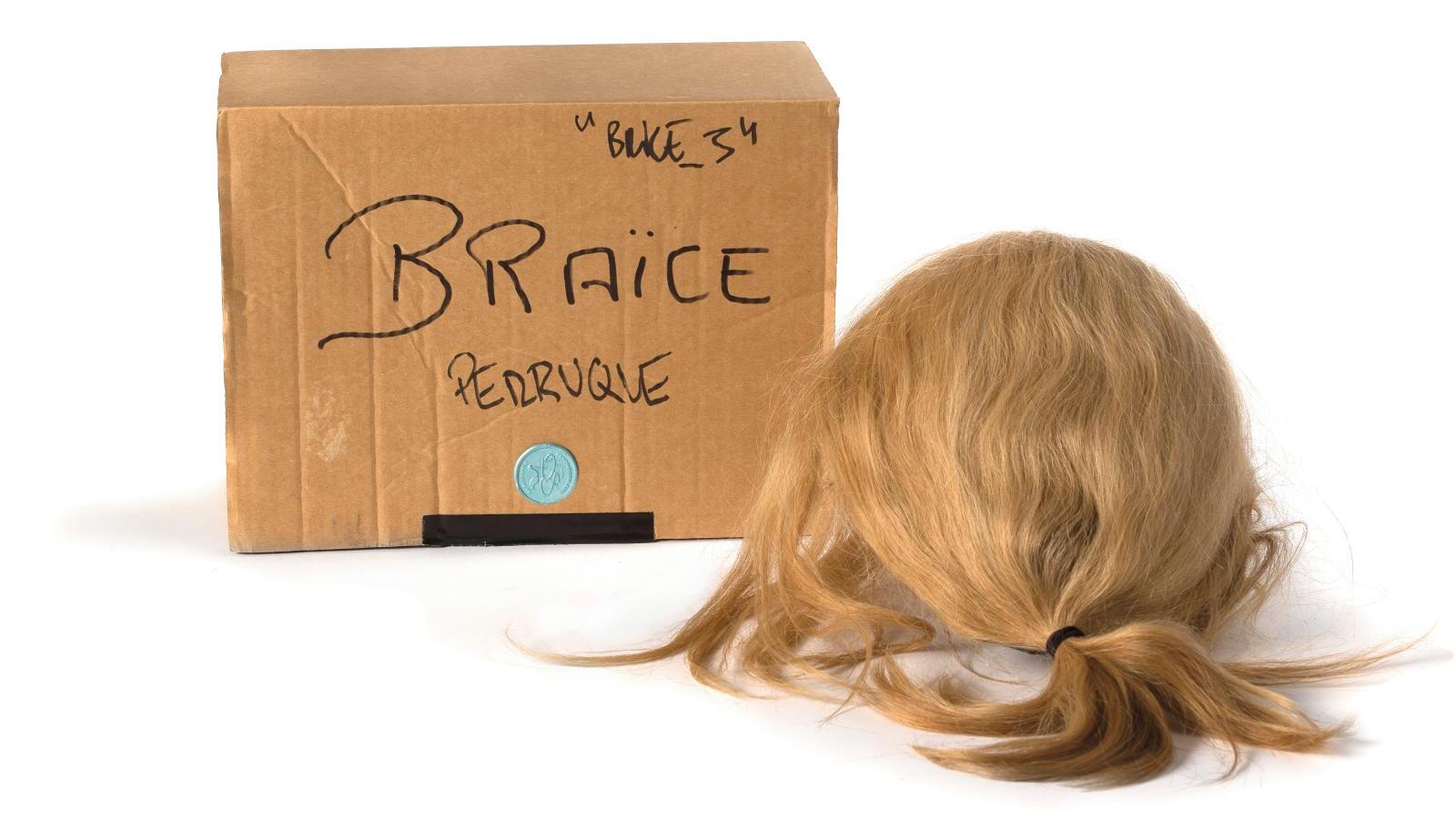 Perruque du personnage Brice de Nice, portée par Jean Dujardin dans le film Brice... Vente caritative «Angel Art»