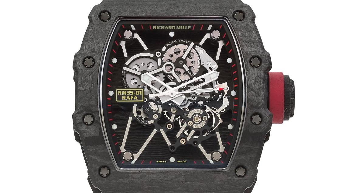 Richard Mille, RM 35-01 RAFA, montre-bracelet en Carbone TPT, cadran squelette sur... Richard Mille, une montre de champion
