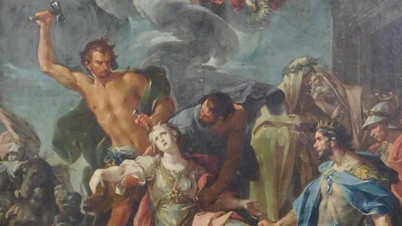 Attribué à Corrado Giaquinto (1703-1765), Le Martyre d’une sainte (Engracia de Saragosse ?),... La Sarthe sous le soleil de l’Italie