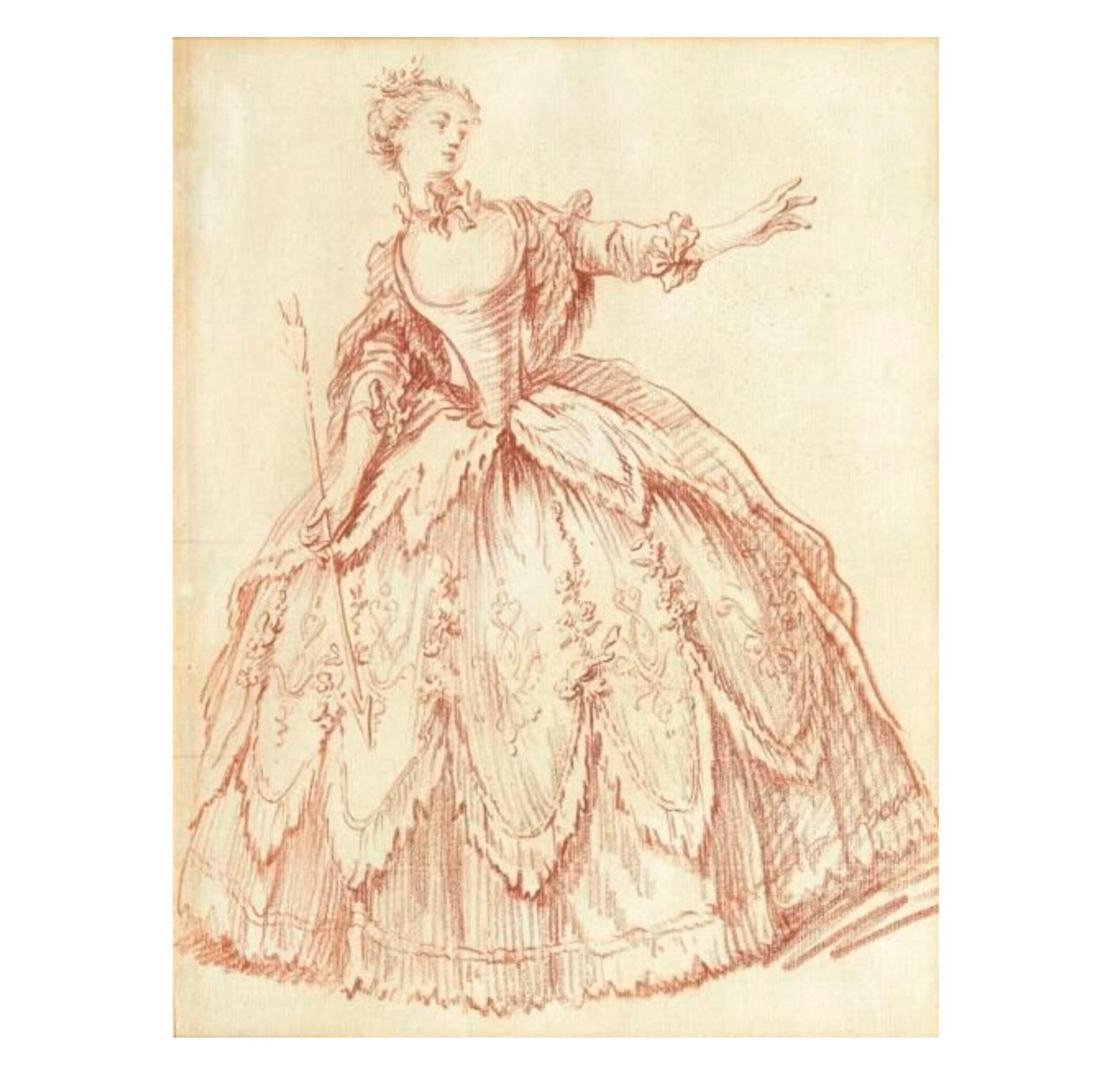 François Boucher (1703-1770), Étude de femme pour Mélicerte, dessin à la sanguine, 24,5 x 18,5 cm. 26 novembre 2014. Paris, Hôtel Drouot. 