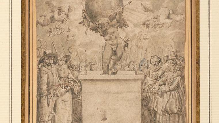 Adriaen Pietersz Van de Venne (1589-1662), Projet pour le frontispice du «Sinne-en... La collection Ulmann, un long fleuve de papier