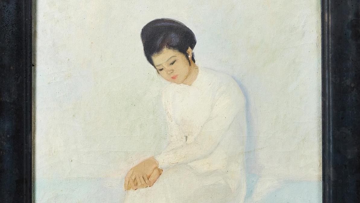 Tran Binh Loc (1914-1941), Portrait d’une élégante, 1937, huile sur toile, 65 x 50 cm,... Gabriel Viardot, Tran Binh Loc et Paul Jouve