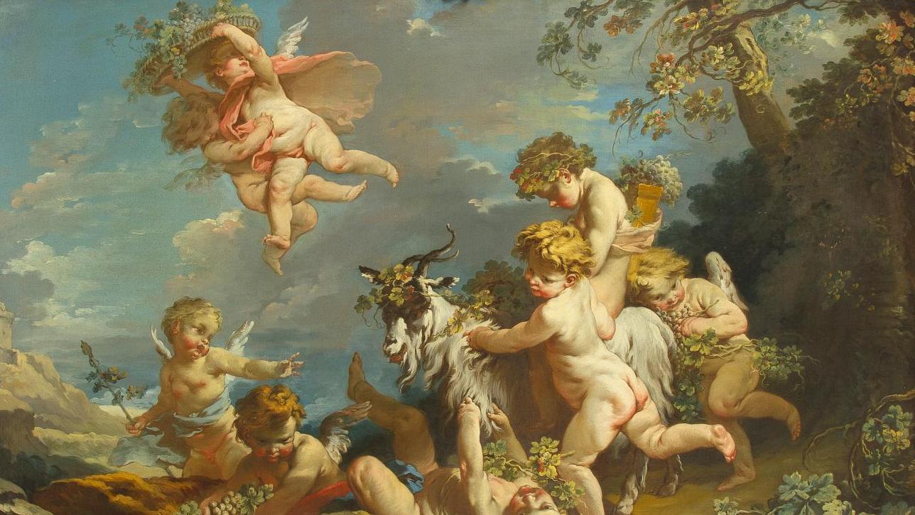 François Boucher (1703-1770), Jeux d’enfants ou l’Automne, huile sur toile, 87 x 136 cm.... « Amour, amour, je t’aime tant… »