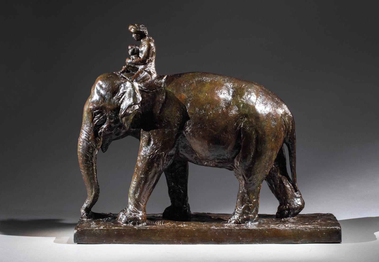 Roger Godchaux (1878–1958), Toomaï des éléphants, model created c. 1930, this one cast c. 1932, signed bronze, stamp of the founder Susse 