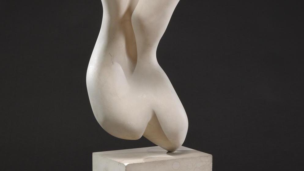 Jean Arp (1886-1966), Torse (Torso), 1956, plaster, plaster cast from 1931, h. 96 cm/22.4... A Torso by Jean Arp, a Clear Object of Desire 
