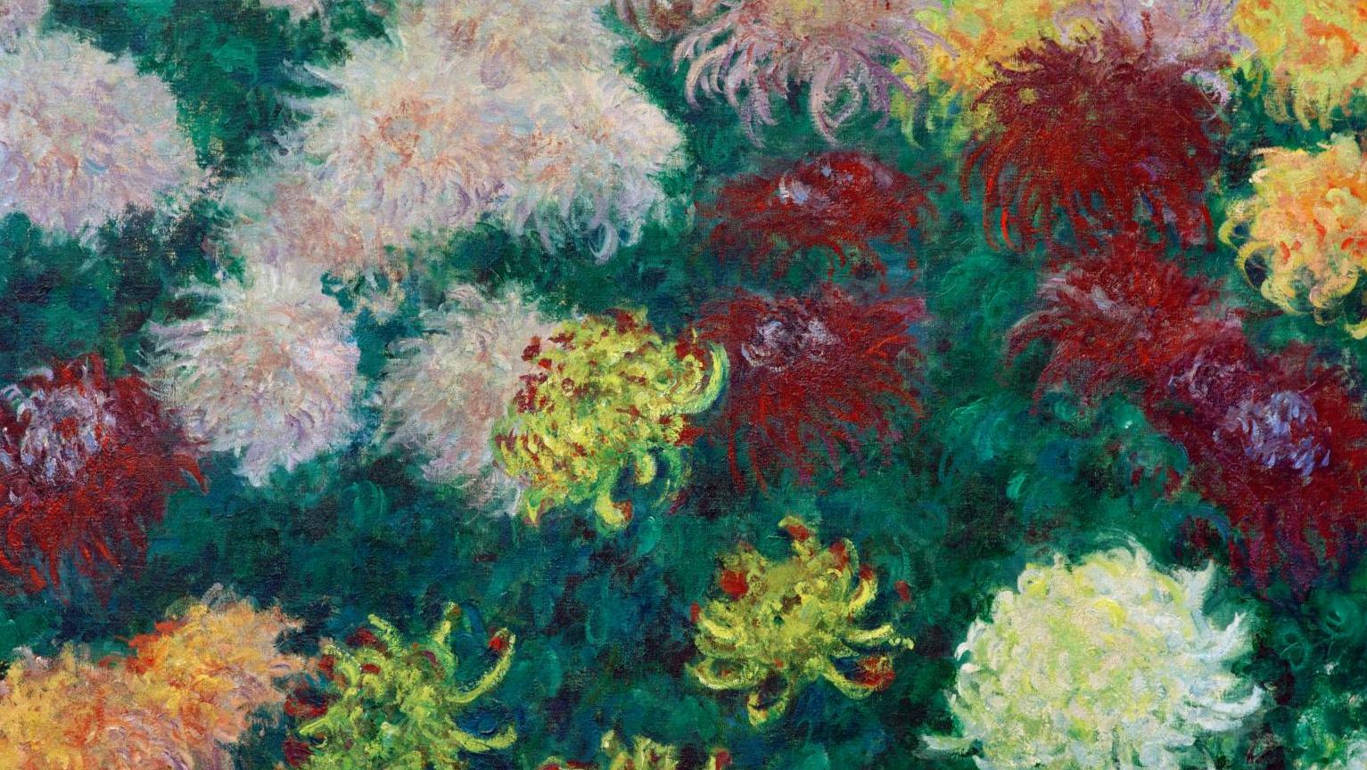 Claude Monet (1840-1926), Massif de chrysanthèmes (détail), 1897, huile sur toile,... Le décor impressionniste au musée de l’Orangerie
