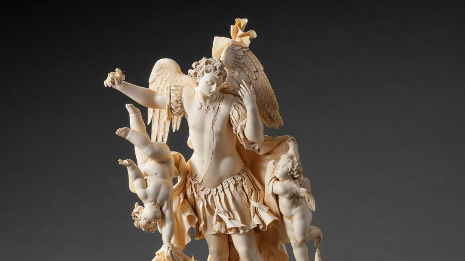 Sculpteur germanique actif à Naples vers 1700, Saint Michel terrassant les démons,... Objets et matières précieuses au Louvre