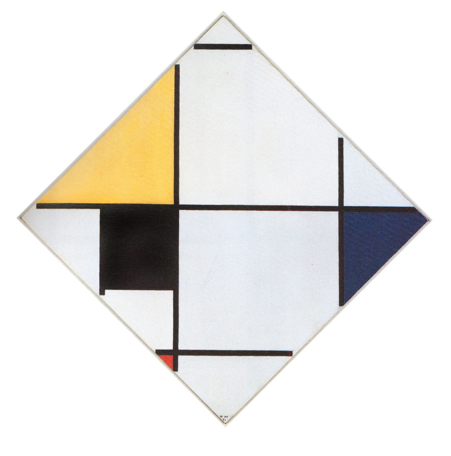Piet Mondrian (1872-1944), Tableau losangique II, avec l’encadrement original réalisé par l’artiste, hiver 1925, œuvre acquise par François Pinault al