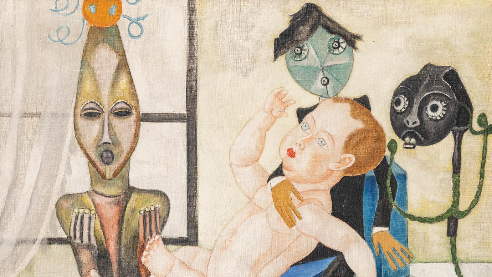 Marie Vassilieff (1884-1957), Poupées, huile sur toile, 54 x 85 cm. Estimation :... Le petit théâtre de Marie Vassilieff