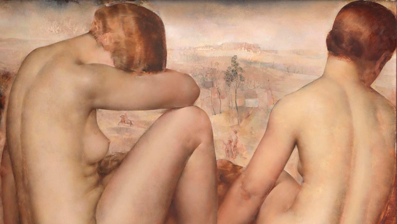 Grigory Gluckmann (1898-1973), Two Nudes, 1933, oil on panel, signed, dated and located... Two Grigory Gluckmann Nudes Harking Back to the Sources of Classicism