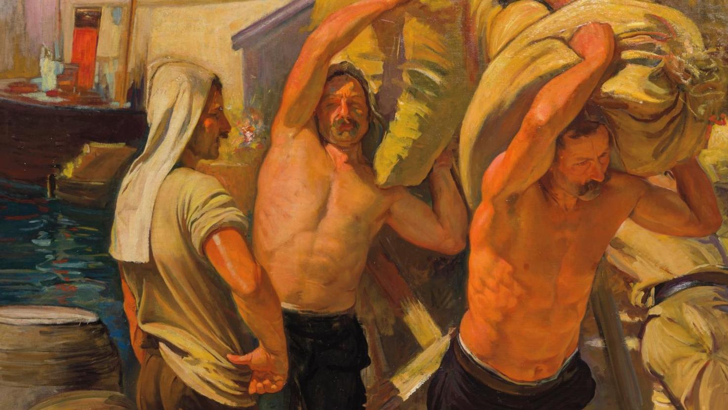 Victor Tardieu (1870-1937), Les Dockers à Gênes, vers 1902-1904, huile sur toile,... Tardieu avant l’Indochine
