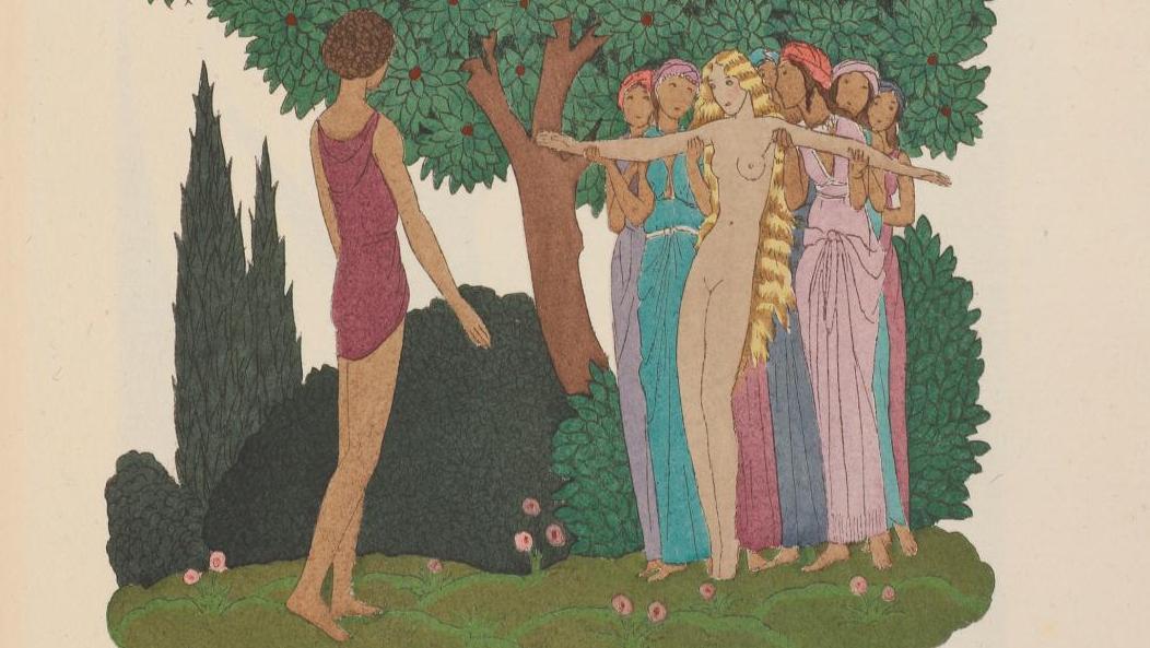 Pierre Louÿs (1870-1925), Aphrodite, éditions Creuzevault (1936 fort in-8°), 30 planches... Aphrodite sous les flots de la plume de Pierre Louÿs
