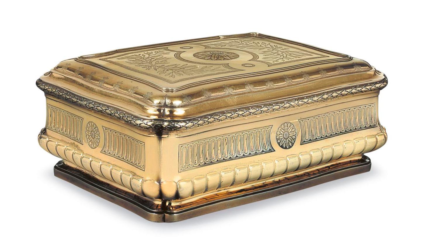 Robert-Joseph Auguste, admitted as master in 1757, rectangular vermeil toiletry box... A Collector's Marvels in Vermeil from the 17th and 18th centuries