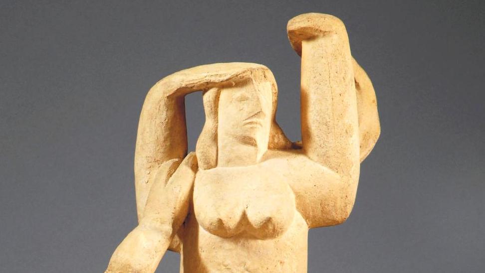 Henri Laurens (1883-1954), Femme aux bras levés, sculpture en terre cuite à patine... Henri Laurens, un sculpteur moderne dans sa plénitude