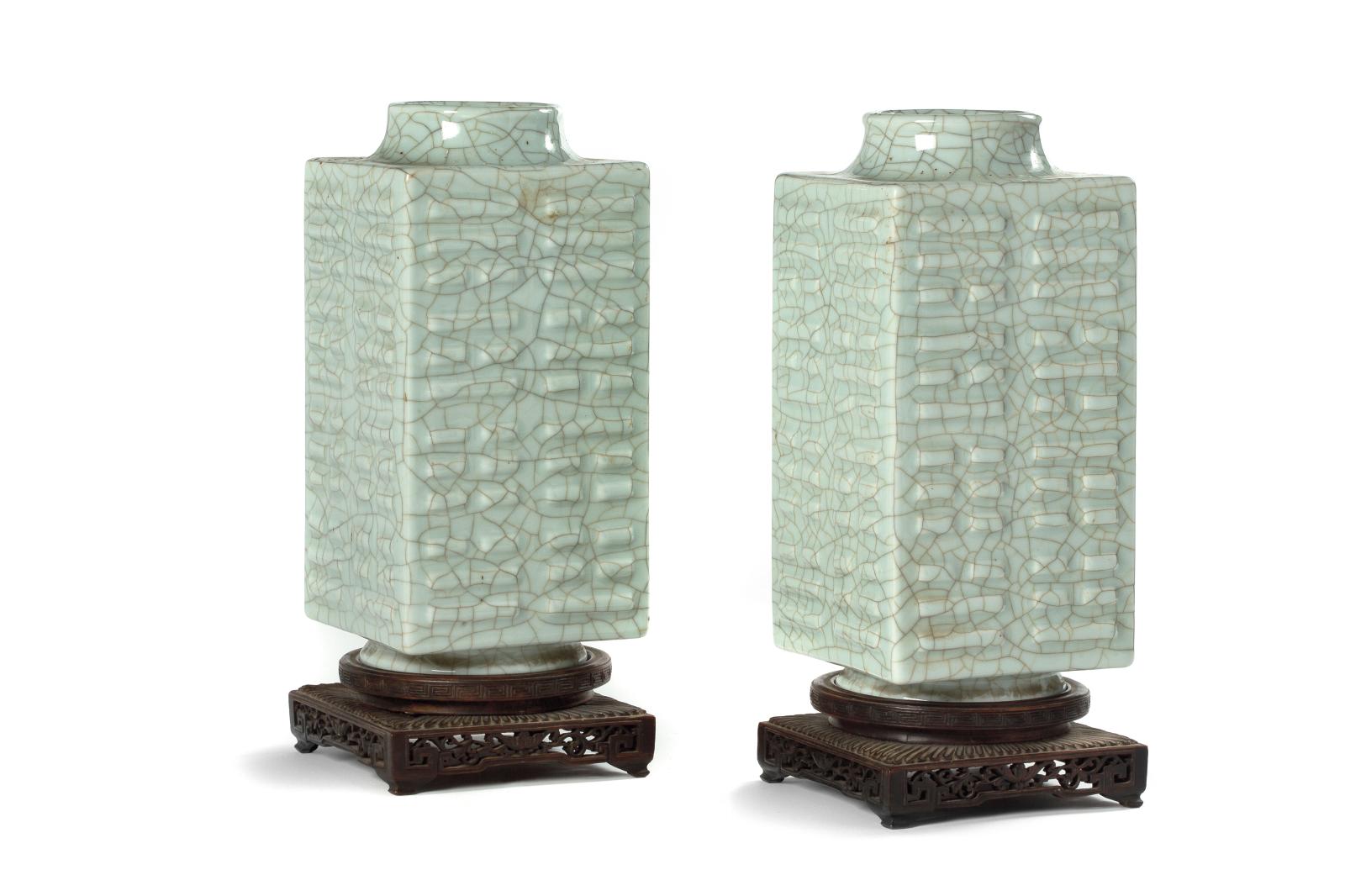 Vases au carré période Daoguang