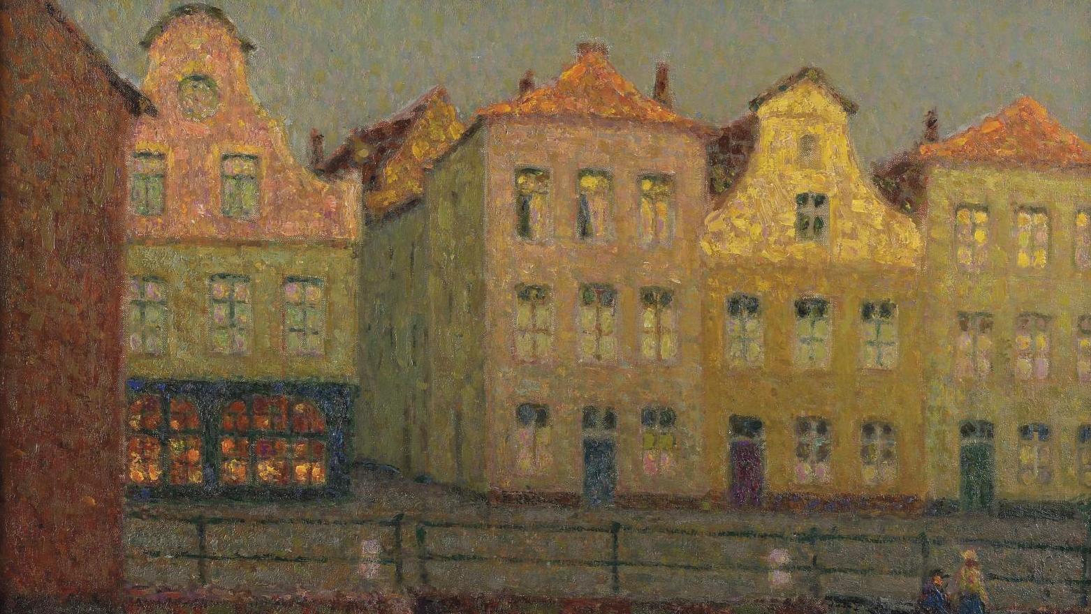 Henri Le Sidaner (1862-1939), Le Canal, Malines, 1931, huile sur toile, 60 x 73 cm.... Le temps arrêté d’Henri Le Sidaner