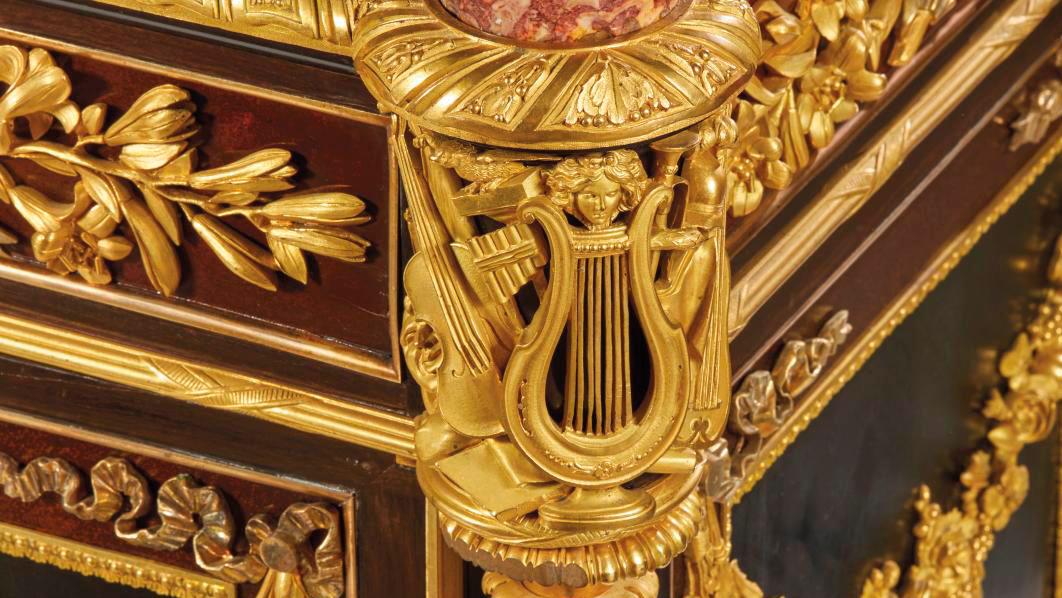 Paul Sormani (1817–1877), Louis XV-style ebony and lacquered wood-veneered buffet... Nineteenth-Century Cabinetmakers at the Château de Jouac