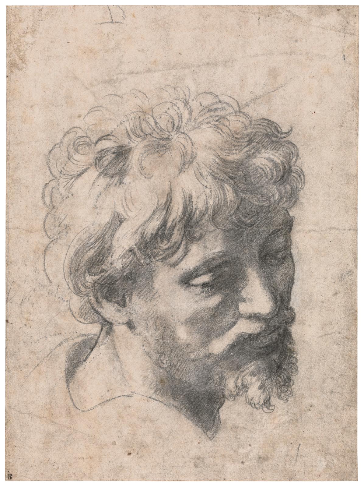 Raphael (1483-1520), Study for the Head of an Apostle in the Transfiguration. Private Collection, New York.© Private Collection