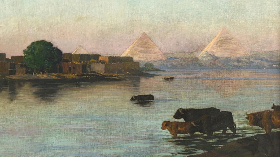 René Ménard (1861-1930), Les Pyramides le matin, huile sur toile, 73 x 100 cm. Estimation :... Pierre-Jacques Chauveau, chasseur d’objets