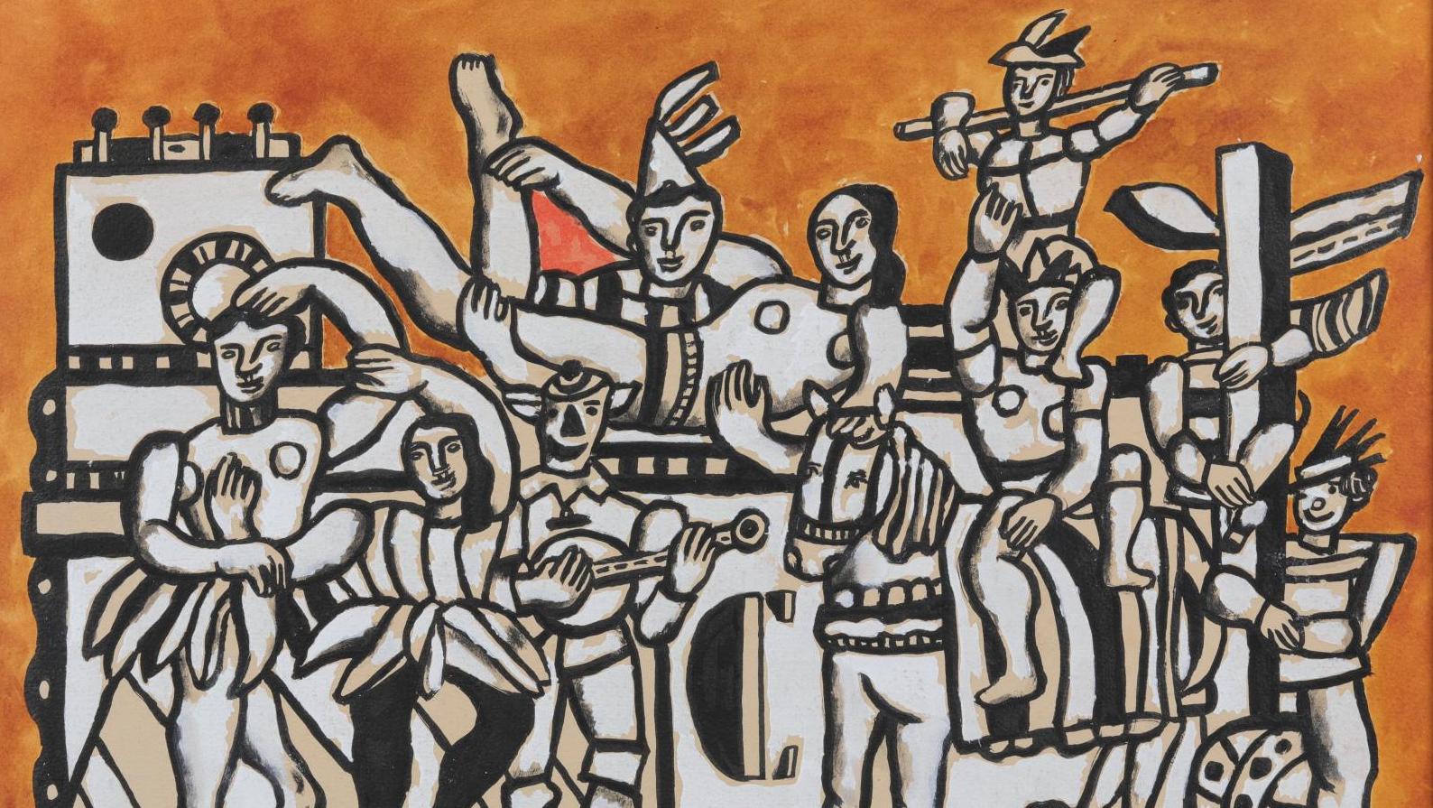 Fernand Léger (1881-1955), Sans Titre (La Grande Parade), 1955, gouache sur papier... Tous en scène avec Fernand Léger